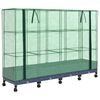 vidaXL Gartenplanter mit Gew&auml;chshausabdeckung und R&auml;dern 4 Stk. PP
