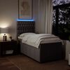 vidaXL Boxspringbett mit Matratze Taupe 100x200 cm Stoff