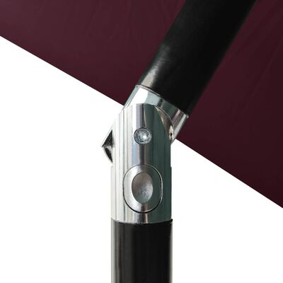 vidaXL Sonnenschirm mit Aluminium-Mast 3-lagig Bordeauxrot 2 m