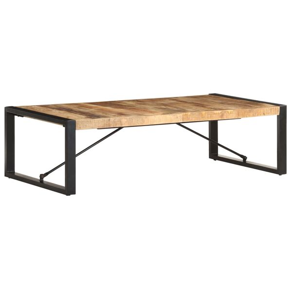 vidaXL Couchtisch 140x70x40 cm Raues Mangoholz
