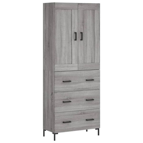 vidaXL Highboard Grau Sonoma 69,5x34x180 cm Holzwerkstoff