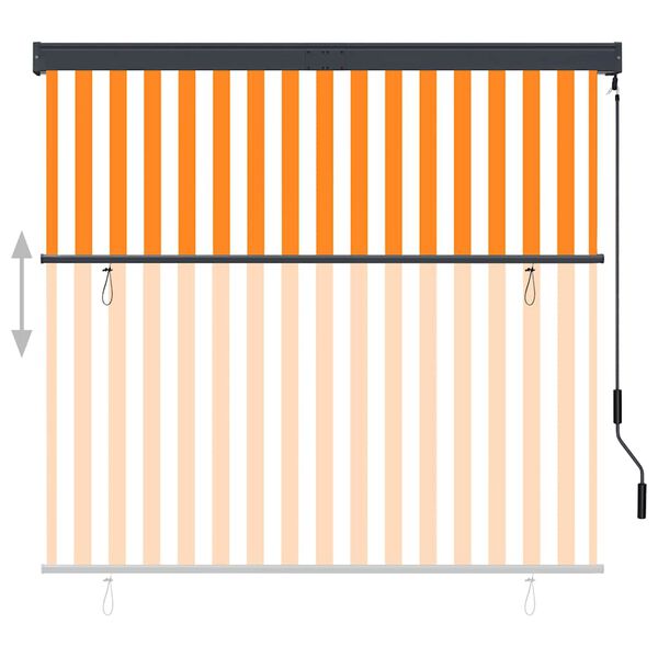 vidaXL Au&szlig;enrollo 160x250 cm Wei&szlig; und Orange