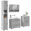 vidaXL Badezimmermöbel Set mit Regal 4 pcs Grau Sonoma Holzwerkstoff