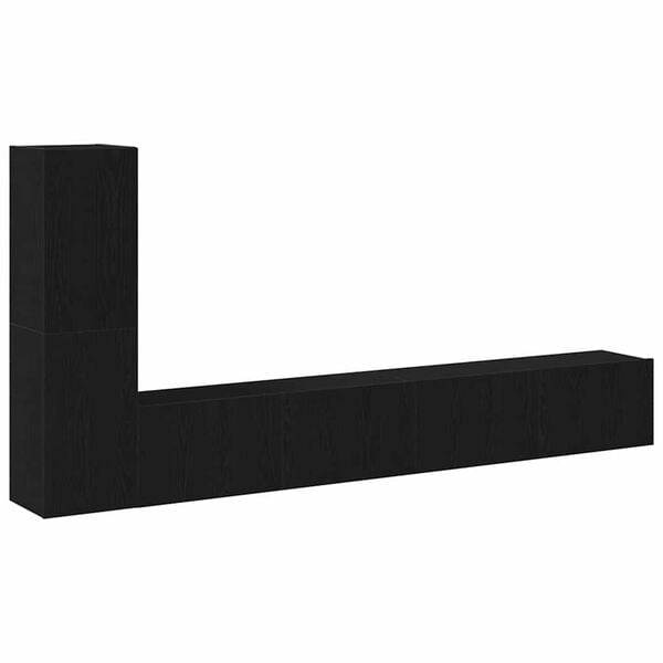 vidaXL TV-Schrankset Wandmontiert Schwarz Eichen-Optik Holzwerkstoff
