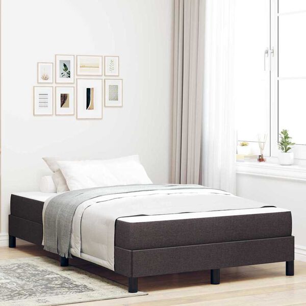 vidaXL Boxspringbett mit Matratze Dunkelbraun 120 x 190 cm Stoff