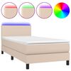 vidaXL Boxspringbett mit Matratze & LED Cappuccino-Braun 90x200cm