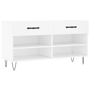 vidaXL Schuhbank Wei&szlig; 102x35x55 cm Holzwerkstoff