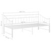 vidaXL Ausziehsofa Bettgestell Weiß Metall 90x200 cm