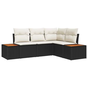 vidaXL Gartensofa-set mit Kissen 4 pcs Schwarz und Creme Polyrattan