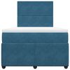 vidaXL Boxspringbett mit Matratze Blau 120x200 cm Samt