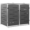 vidaXL M&uuml;lltonnenbox f&uuml;r 2 Tonnen 138x77,5x115 cm Edelstahl