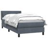 vidaXL Boxspringbett mit Matratze Dunkelgrau 90x210 cm Samt