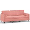 vidaXL 3-Sitzer-Sofa mit Kissen Rosa 180 cm Samt