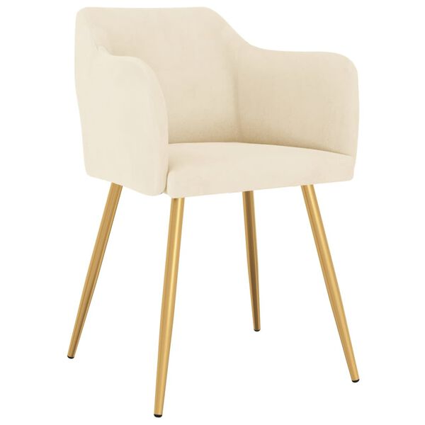 vidaXL Esszimmerst&uuml;hle 6 Stk. Creme Samt