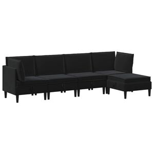 vidaXL Wohnzimmergarnitur 5 stk. Schwarz Samt