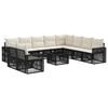 vidaXL Gartensofa-set 11 pcs Schwarz und Cremewei&szlig; Poly-Rattan