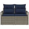 vidaXL Garten-Sofa mit Kissen 120 x 62 x 69 cm Poly-Rattan