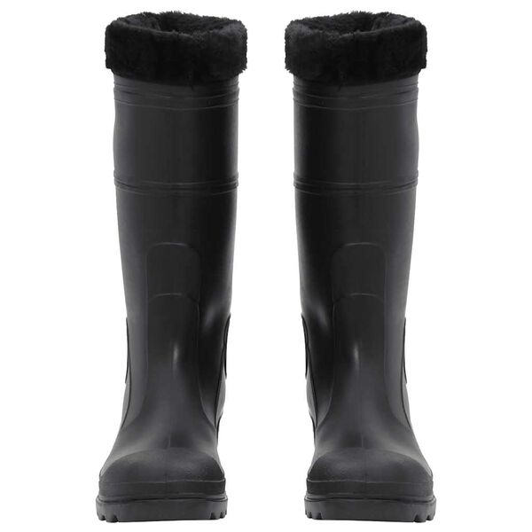 vidaXL Gummistiefel mit Herausnehmbarem Innenfutter Schwarz Gr. 43 PVC