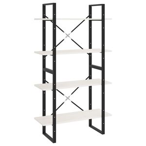vidaXL B&uuml;cherregal 4 B&ouml;den Wei&szlig; 80x30x140 cm Massivholz Kiefer