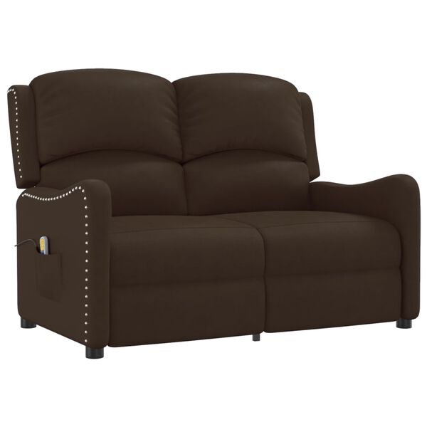 vidaXL 2-Sitzer Massagesessel Braun Gl&auml;nzend Kunstleder