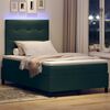 vidaXL LED Boxspringbett mit Matratze Dunkelgr&uuml;n 120 x 200 cm Samt
