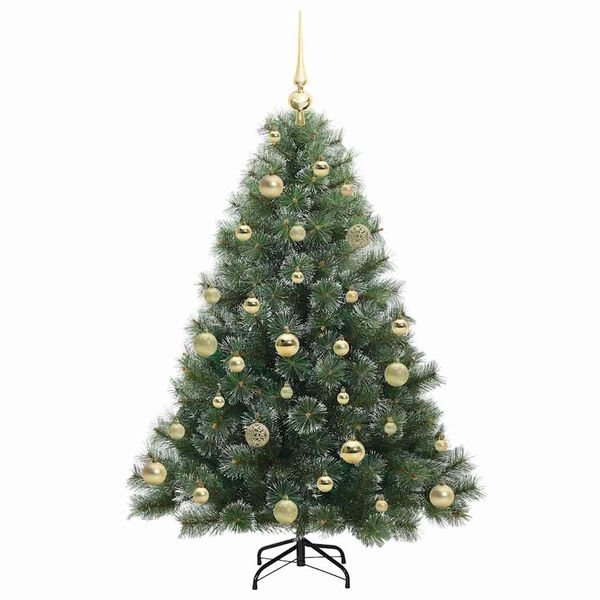 vidaXL K&uuml;nstlicher Weihnachtsbaum mit 150 LEDs Gr&uuml;n 120 cm PE und PVC