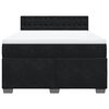 vidaXL Boxspringbett mit Matratze Schwarz 160x200 cm Samt