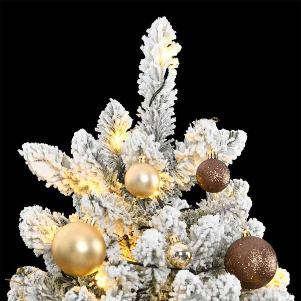 vidaXL K&uuml;nstlicher Weihnachtsbaum Klappbar 300 LEDs & Kugeln 180 cm