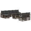 vidaXL Gartensofa-set 10 stk. Grau und Dunkelgrau Poly-Rattan