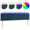 vidaXL LED Kopfteil Dunkelblau 180x5x78/88 cm Samt