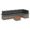 vidaXL Garten-Sofa-Set mit Kissen mit Speicher mit Kissen 7 pcs Grau