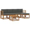 vidaXL Outdoor-Sofagarnitur mit Kissen 6 pcs Natur und Anthrazit