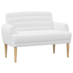 vidaXL Zweisitzer mit Knopfheftung Wei&szlig; 116 x 67 x 80 cm Stoff