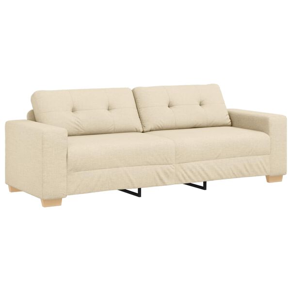 vidaXL 3-Sitzer-Sofa Creme 180 cm Stoff
