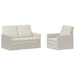 vidaXL Sofa-Set 2 pcs Creme Samt (V)