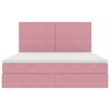 vidaXL Bett mit Stauraum und LED mit Matratze Rosa 180 x 200 cm Samt
