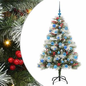 vidaXL K&uuml;nstlicher Weihnachtsbaum Gr&uuml;n und Wei&szlig; 150 cm