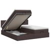 vidaXL Ottoman Bett mit Matratze mit Kopfteil 2 Stk. Dunkelbraun Stoff