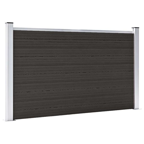 vidaXL Zaunelement WPC 180x105 cm Schwarz