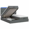 vidaXL Ottoman-Bett mit Matratze und LED Dunkelgrau 180 x 200 cm Stoff