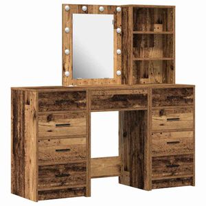 vidaXL Schminktisch 3 stk. Altholz 40 x 41 x 135 cm Holzwerkstoff
