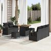 vidaXL Gartensofa-set mit Kissen 10 pcs Schwarz Poly-Rattan