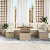 vidaXL Gartensofa-set mit Kissen mit Speicher 8 pcs Beige Poly-Rattan