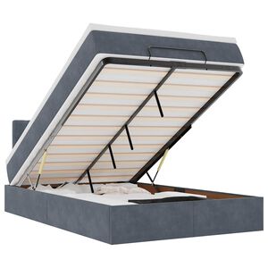 vidaXL Ottoman-Bett mit Matratze Dunkelgrau 120x200 cm Samt
