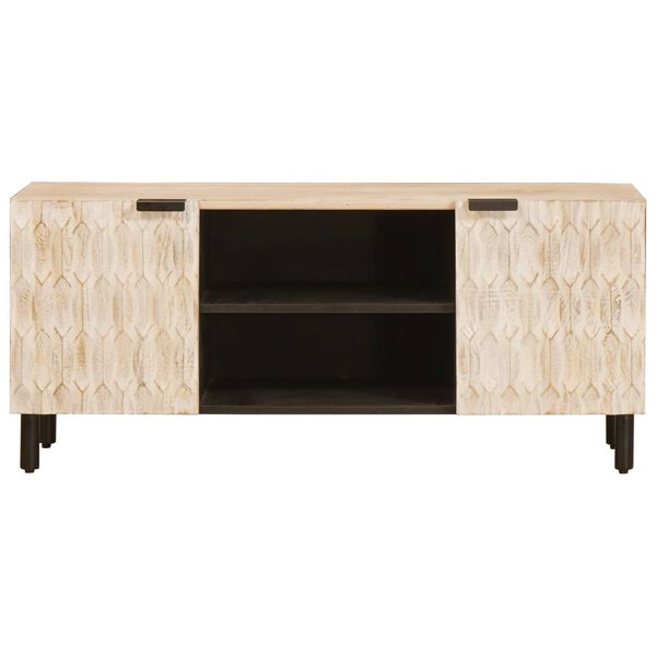 vidaXL TV-Schr&auml;nk mit T&uuml;r Wei&szlig;e gewaschene Oberfl&auml;che 105 x 33 x 46 cm