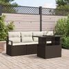 vidaXL Garten-Sofa-Set mit Speicher 5 pcs Braun Poly Rattan