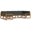 vidaXL Outdoor-Sofagarnitur mit Kissen 6 pcs Natur und Anthrazit