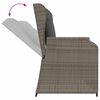 vidaXL 3-tlg. Garten-Lounge-Set mit Kissen Grau Poly Rattan