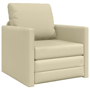 vidaXL Schlafsofa Creme 74 x 77 x 81 cm Kunstleder