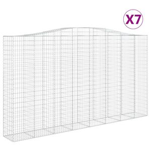 vidaXL Gabionen mit Hochbogen 7 Stk. 400x50x220/240cm Verzinktes Eisen